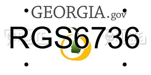 RGS6736 Georgia License Plate