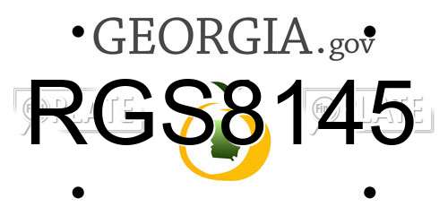 RGS8145 Georgia License Plate