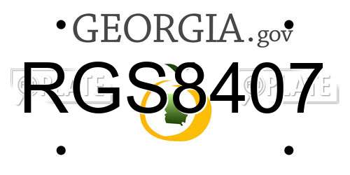 RGS8407 Georgia License Plate