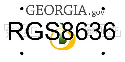 RGS8636 Georgia License Plate