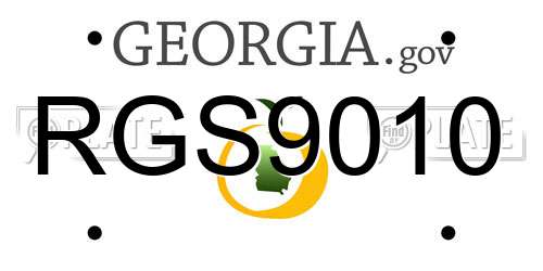 RGS9010 Georgia License Plate