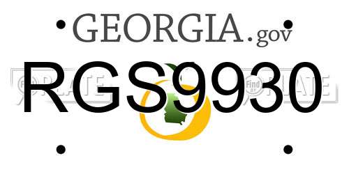 RGS9930 Georgia License Plate