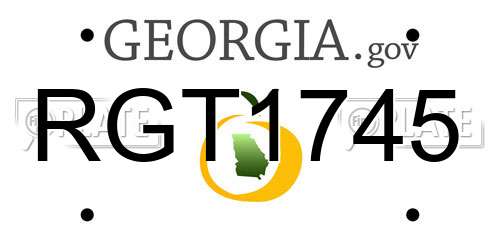 RGT1745 Georgia License Plate
