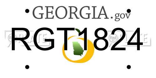 RGT1824 Georgia License Plate