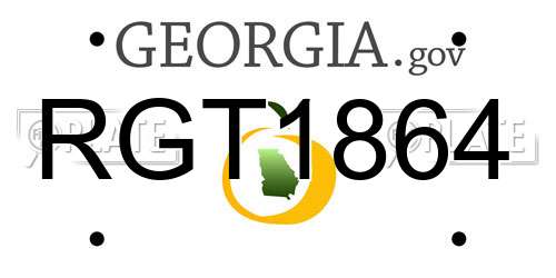 RGT1864 Georgia License Plate