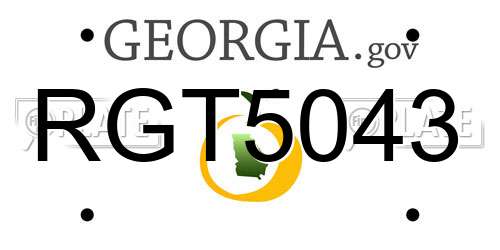 RGT5043 Georgia License Plate