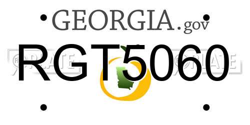 RGT5060 Georgia License Plate