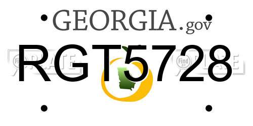 RGT5728 Georgia License Plate