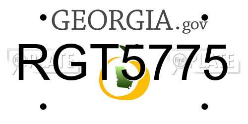 RGT5775 Georgia License Plate