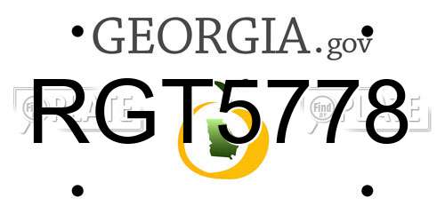 RGT5778 Georgia License Plate