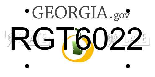 RGT6022 Georgia License Plate