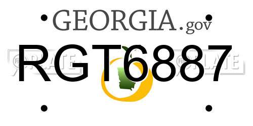 RGT6887 Georgia License Plate