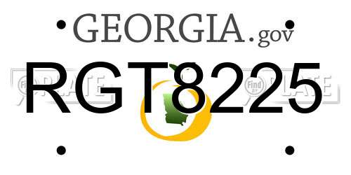 RGT8225 Georgia License Plate
