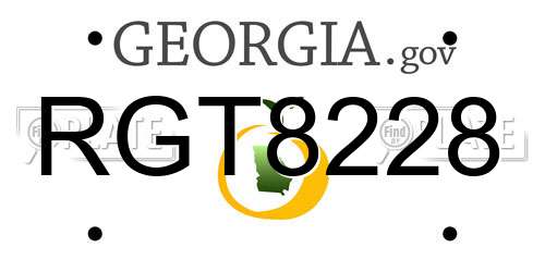 RGT8228 Georgia License Plate