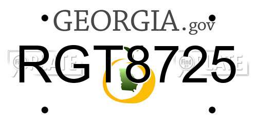 RGT8725 Georgia License Plate