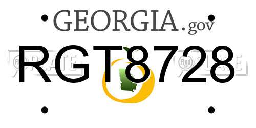 RGT8728 Georgia License Plate