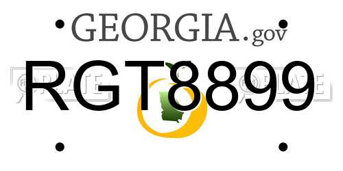 RGT8899 Georgia License Plate