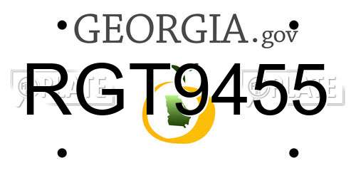 RGT9455 Georgia License Plate