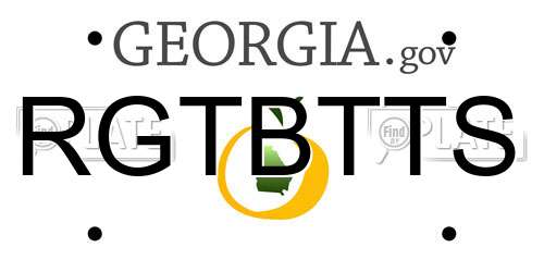 RGTBTTS Georgia License Plate