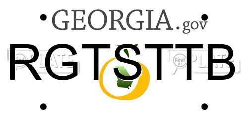 RGTSTTB Georgia License Plate