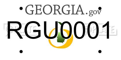 RGU0001 Georgia License Plate