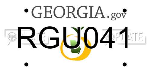 RGU041 Georgia License Plate