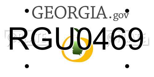 RGU0469 Georgia License Plate