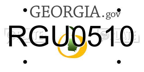 RGU0510 Georgia License Plate
