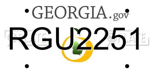 RGU2251 Georgia License Plate