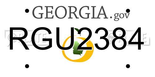 RGU2384 Georgia License Plate
