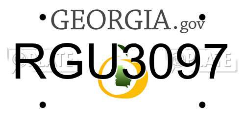 RGU3097 Georgia License Plate