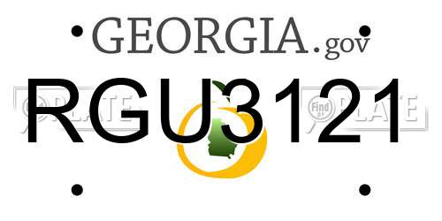RGU3121 Georgia License Plate