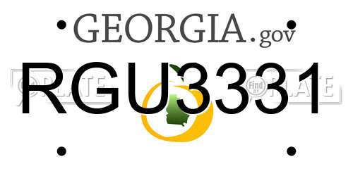 RGU3331 Georgia License Plate