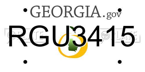 RGU3415 Georgia License Plate