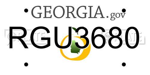 RGU3680 Georgia License Plate