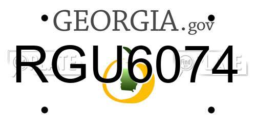 RGU6074 Georgia License Plate