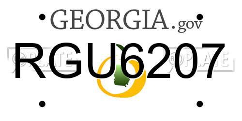 RGU6207 Georgia License Plate