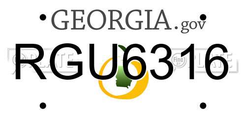 RGU6316 Georgia License Plate