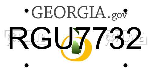 RGU7732 Georgia License Plate