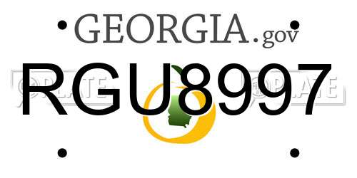 RGU8997 Georgia License Plate