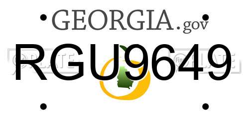 RGU9649 Georgia License Plate