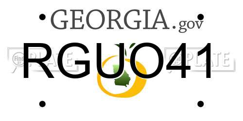 RGUO41 Georgia License Plate