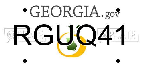 RGUQ41 Georgia License Plate