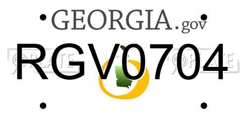 RGV0704 Georgia License Plate