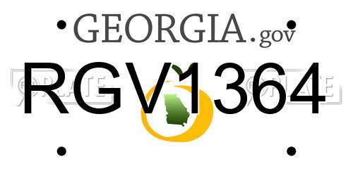 RGV1364 Georgia License Plate