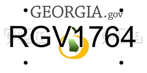 RGV1764 Georgia License Plate