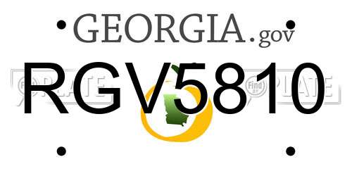 RGV5810 Georgia License Plate