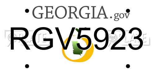 RGV5923 Georgia License Plate