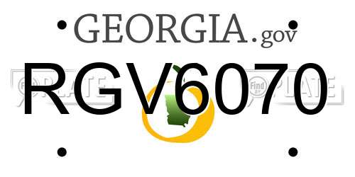 RGV6070 Georgia License Plate