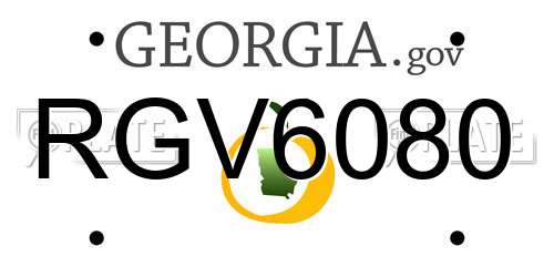 RGV6080 Georgia License Plate